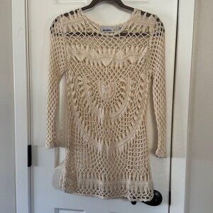 Le Moda Womens Crochet Lace Coverup Dress Size S Small